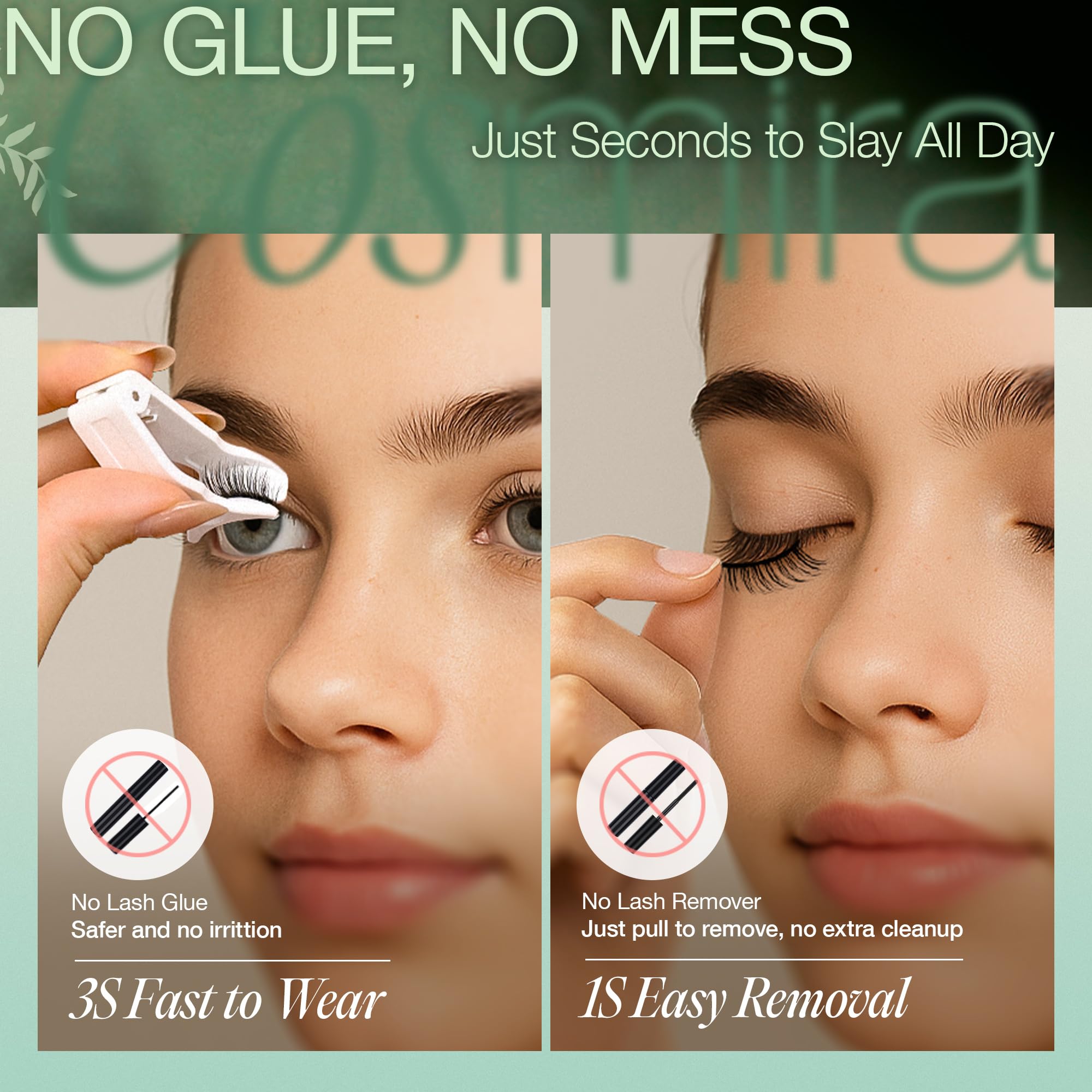 Pestañas magnéticas reutilizables de LASHVIEW para ahorro y sostenibilidad.