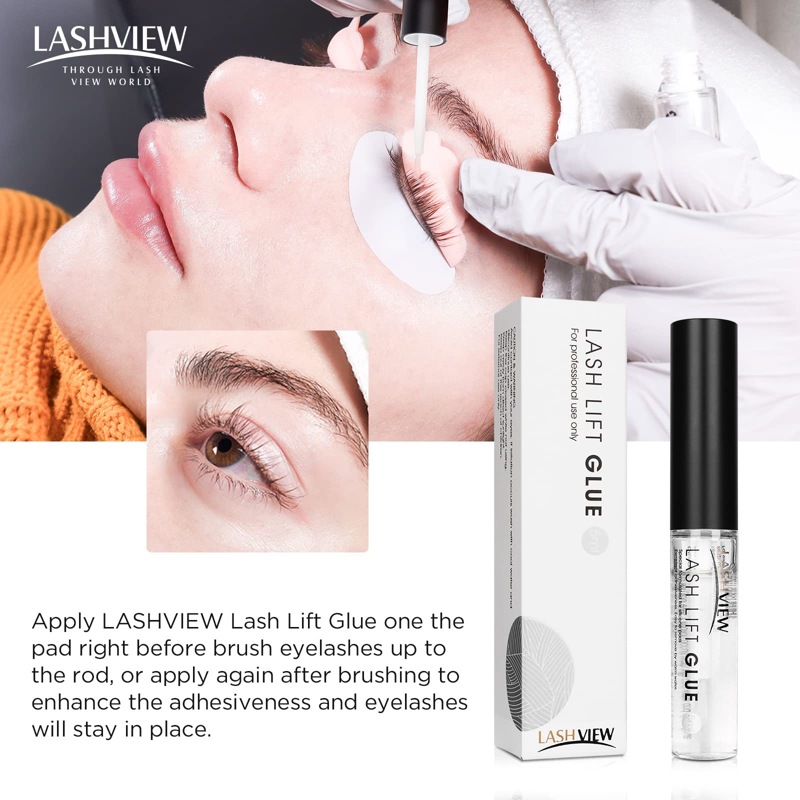 LASHVIEW adhesivo ligero y portátil, ideal para llevar en el bolso de maquillaje.