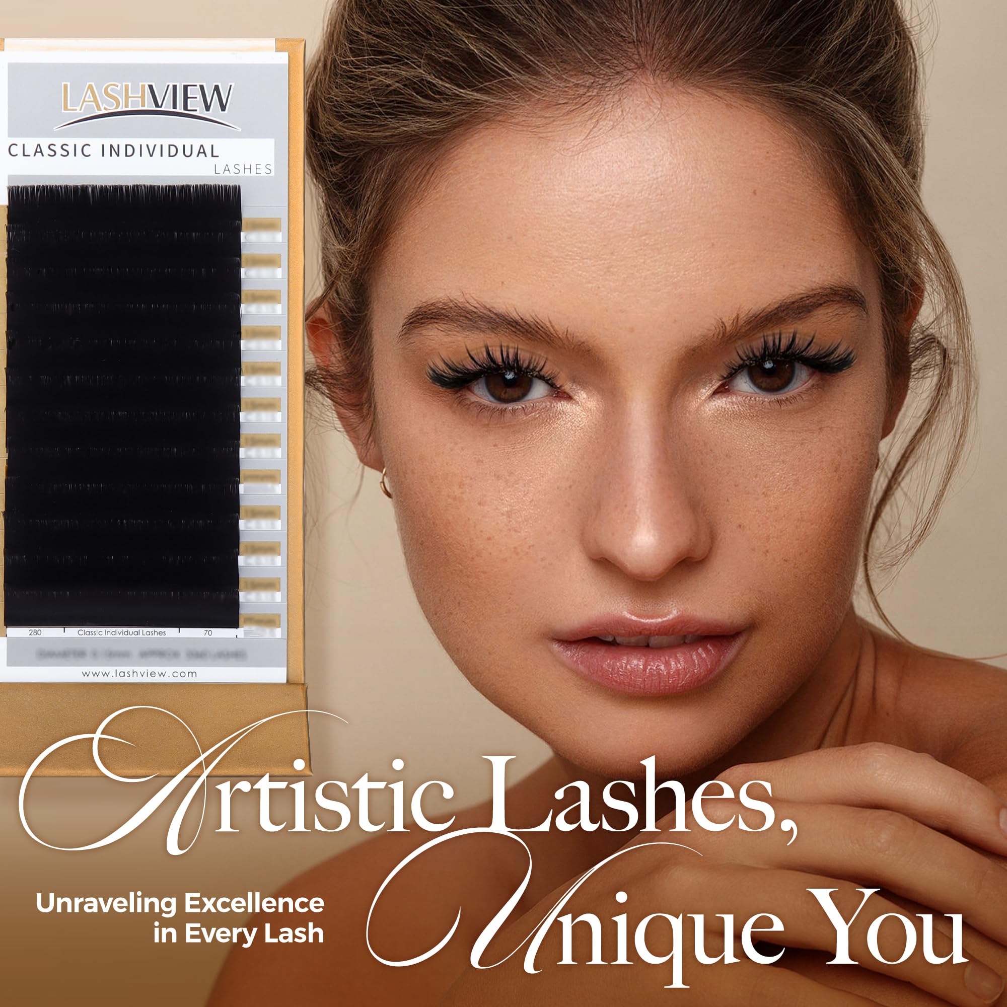 LASHVIEW textura suave tipo seda coreana para sensación ligera.