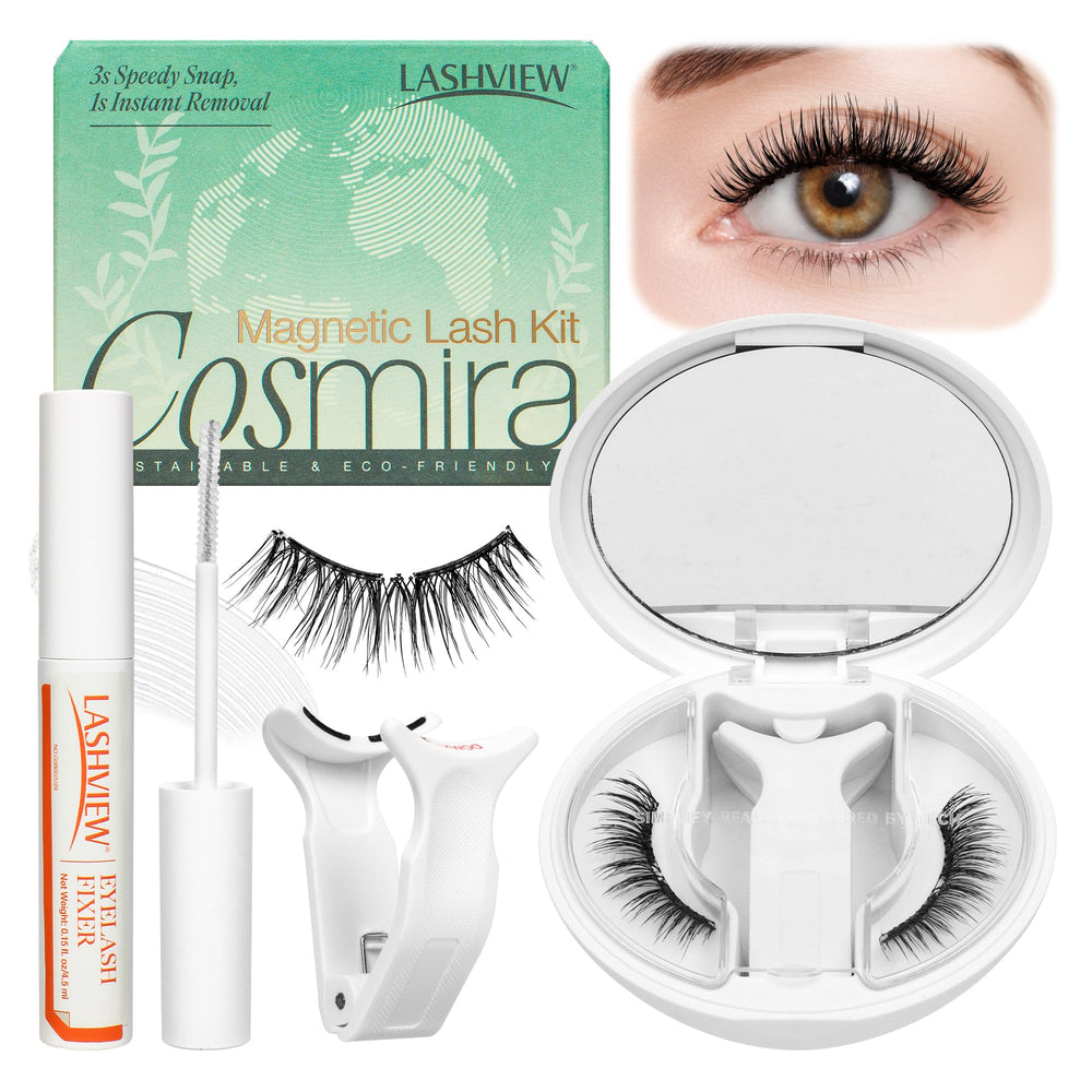 LASHVIEW pestañas magnéticas suaves con aplicador para fácil aplicación.