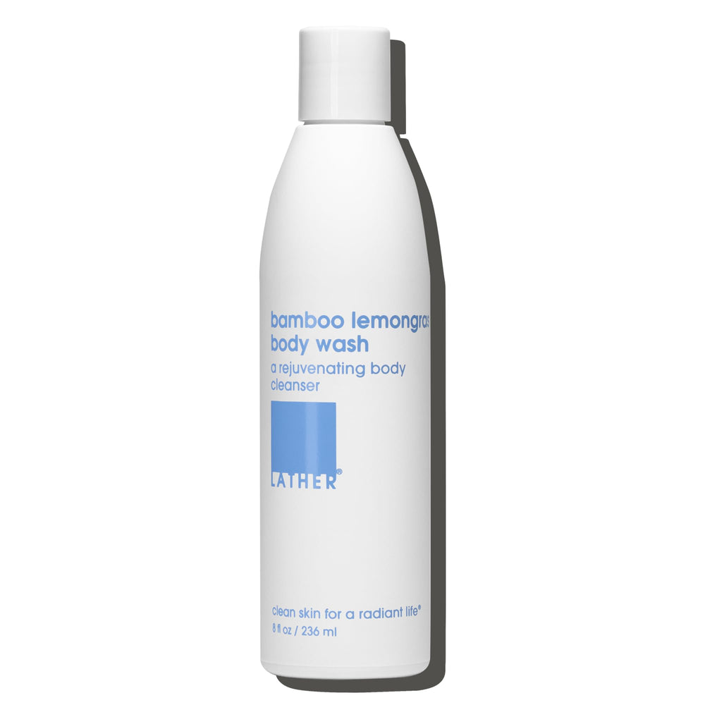 LATHER bambu-limon, ducha-cuerpo suave y refrescante.