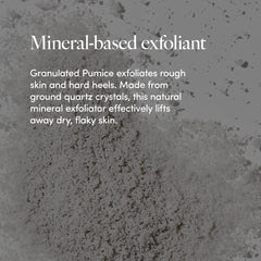 LATHER exfoliante de pies con aceites esenciales de limón para aroma fresco.