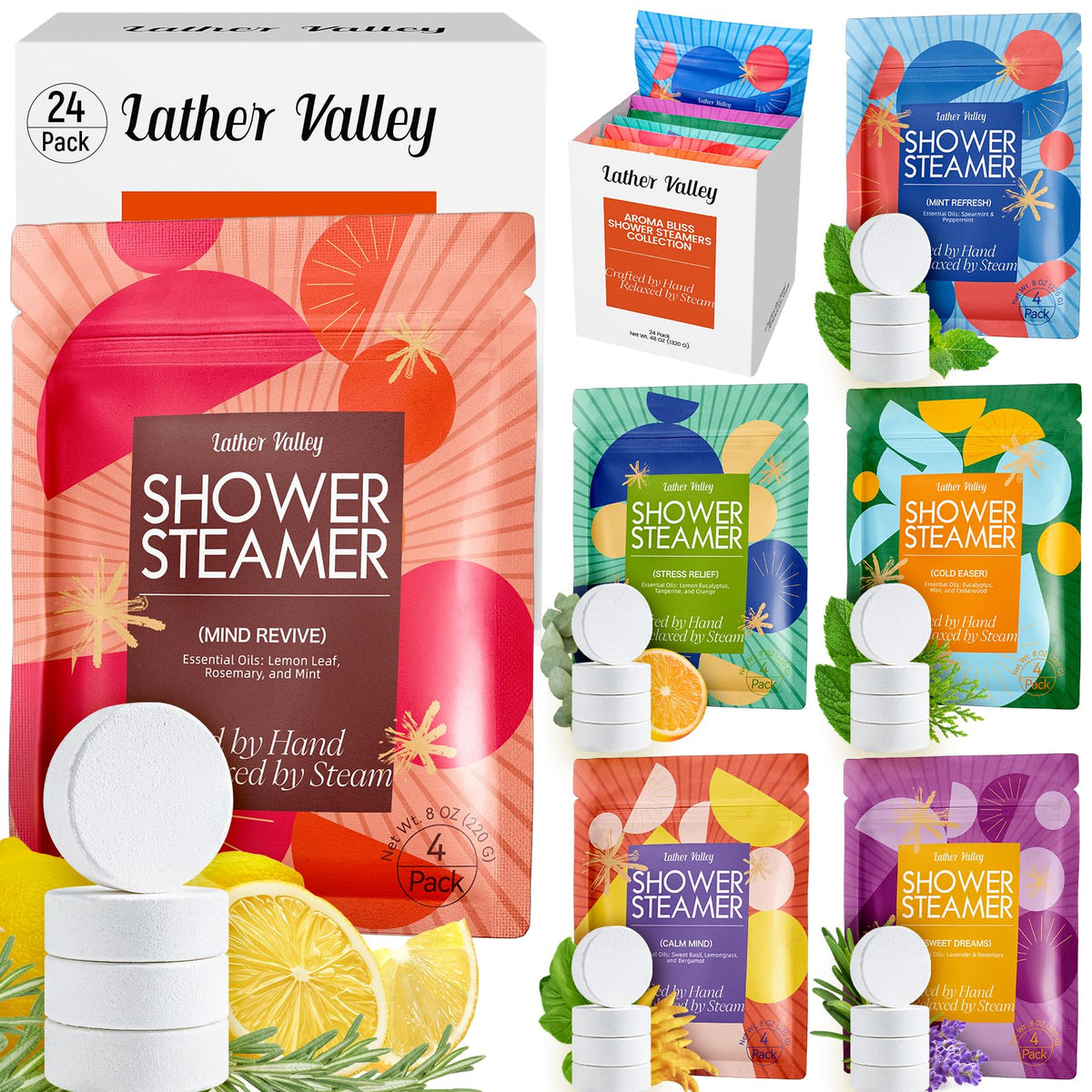 Lather Valley 24-pack bombas de ducha para spa en casa