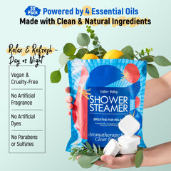 Lather Valley pastillas para ducha con eucalipto, aroma fresco para revitalizar la ducha.