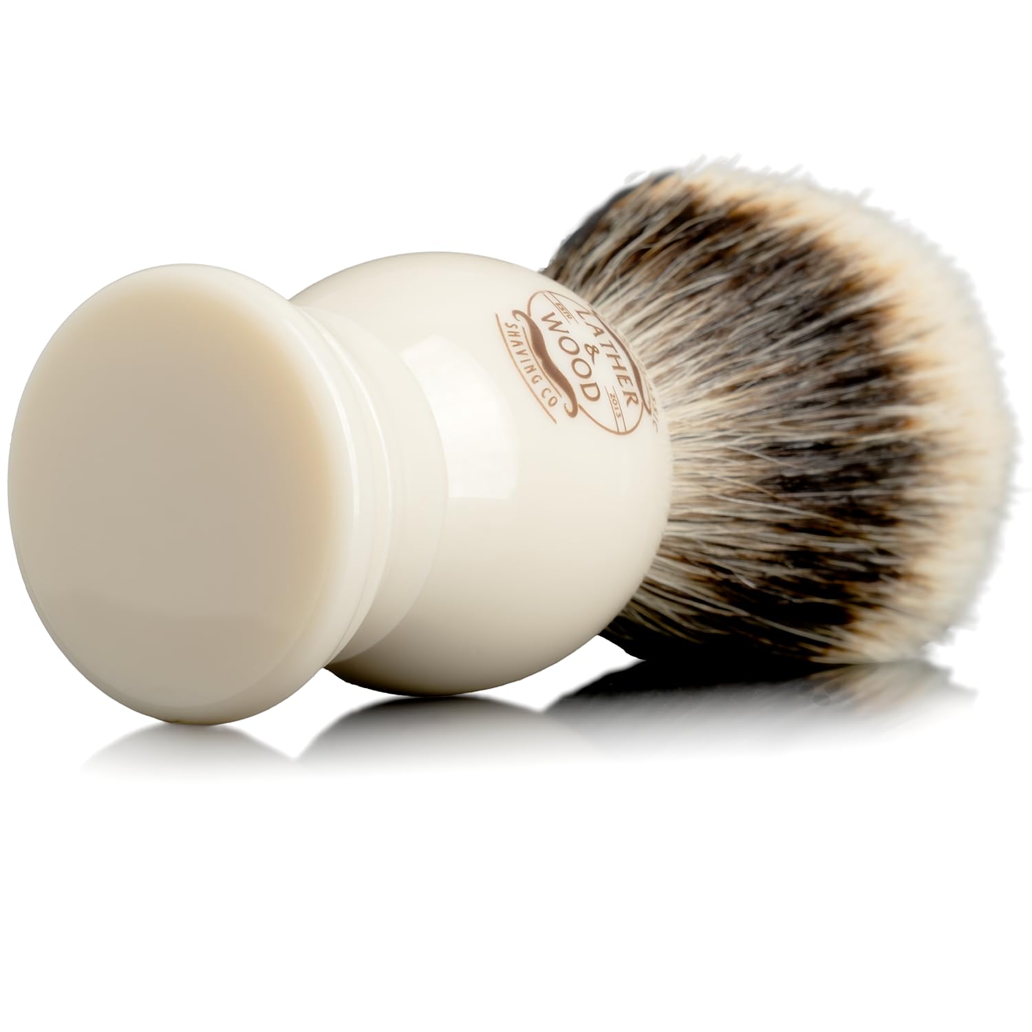 Brocha de tejon puro Lather & Wood ideal para navaja o maquinilla.