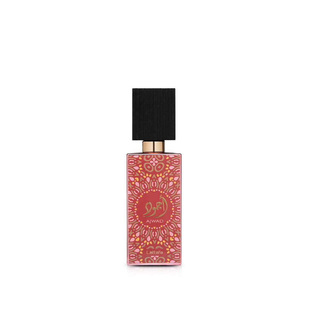 Lattafa Ajwad Pink To Pink: botella elegante para ocasiones especiales.