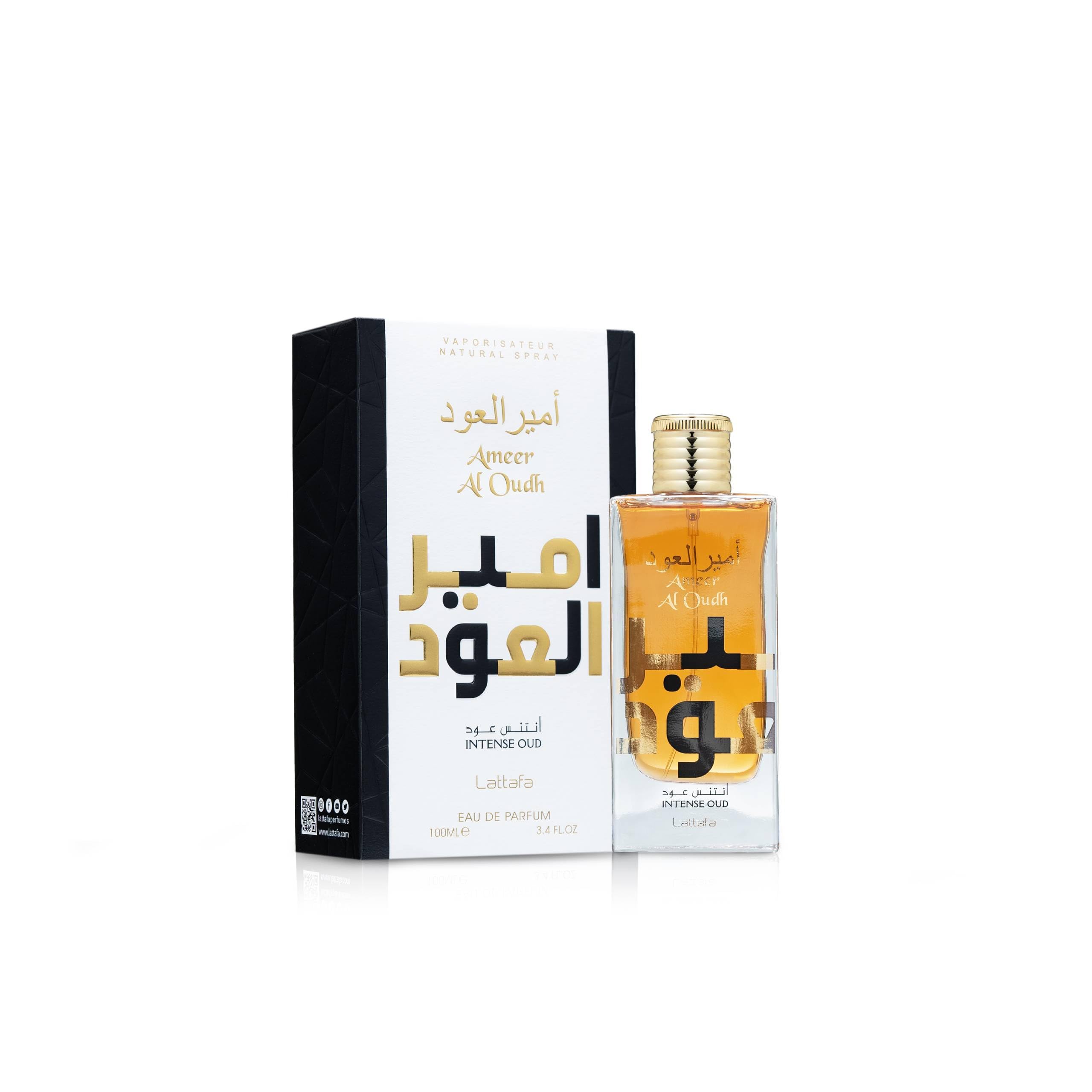 Lattafa Ameer Al Oud Intense, empaque de lujo perfecto para regalo.