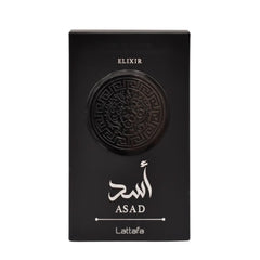 Lattafa Asad Elixir: envase elegante para la colección de fragancias