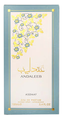 Lattafa Asdaaf Andaleeb envase detallado y refinado