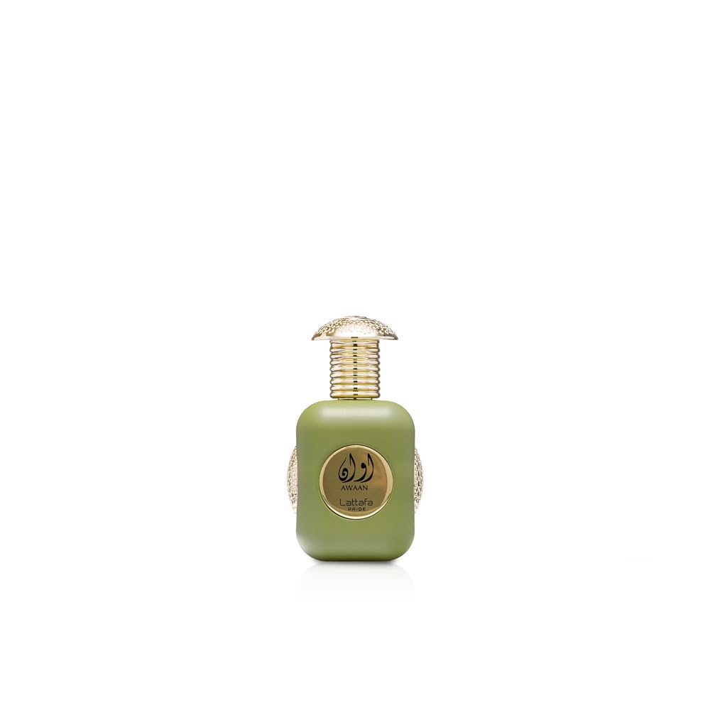 Lattafa Awaan Gold, botella elegante para uso diario.
