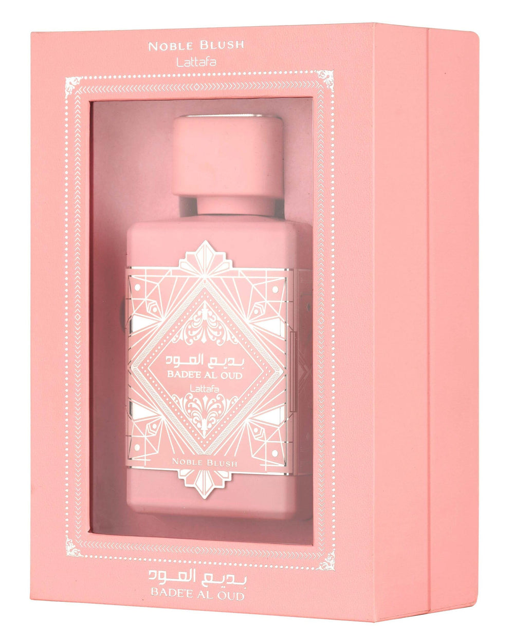 Lattafa Bade'e Al Oud Noble Blush apertura suave que inspira romanticismo.