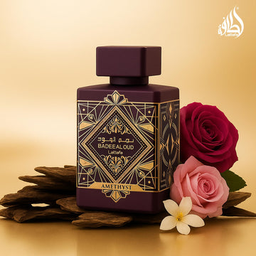 Lattafa Bade'e Al Oud Amethyst, caja de presentación lista para regalo.