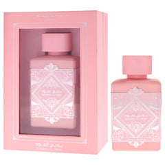 Lattafa Badee Al Oud embalaje externo, empaque elegante para colección.