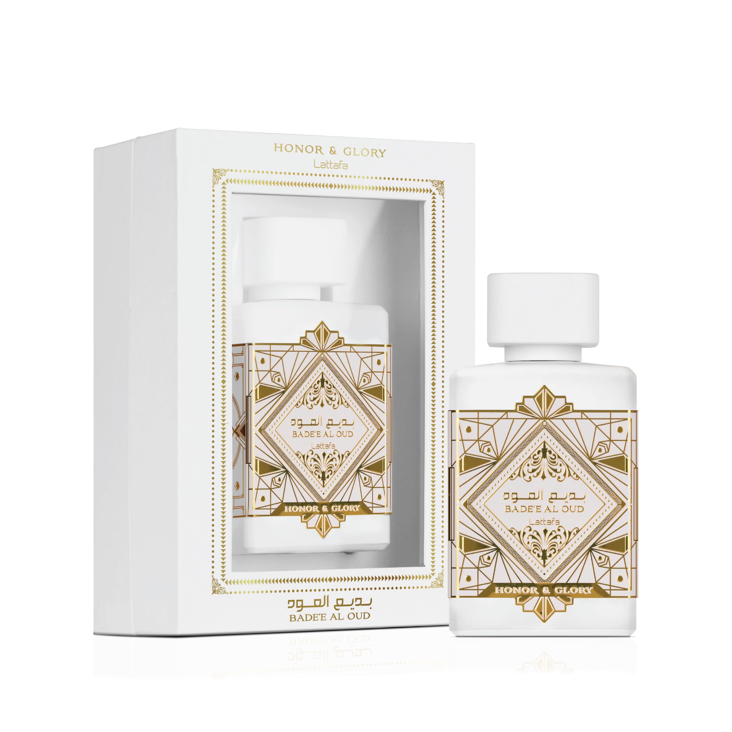 Botella de 100 ml Lattafa Badee Al Oud Honor & Glory, tamaño práctico