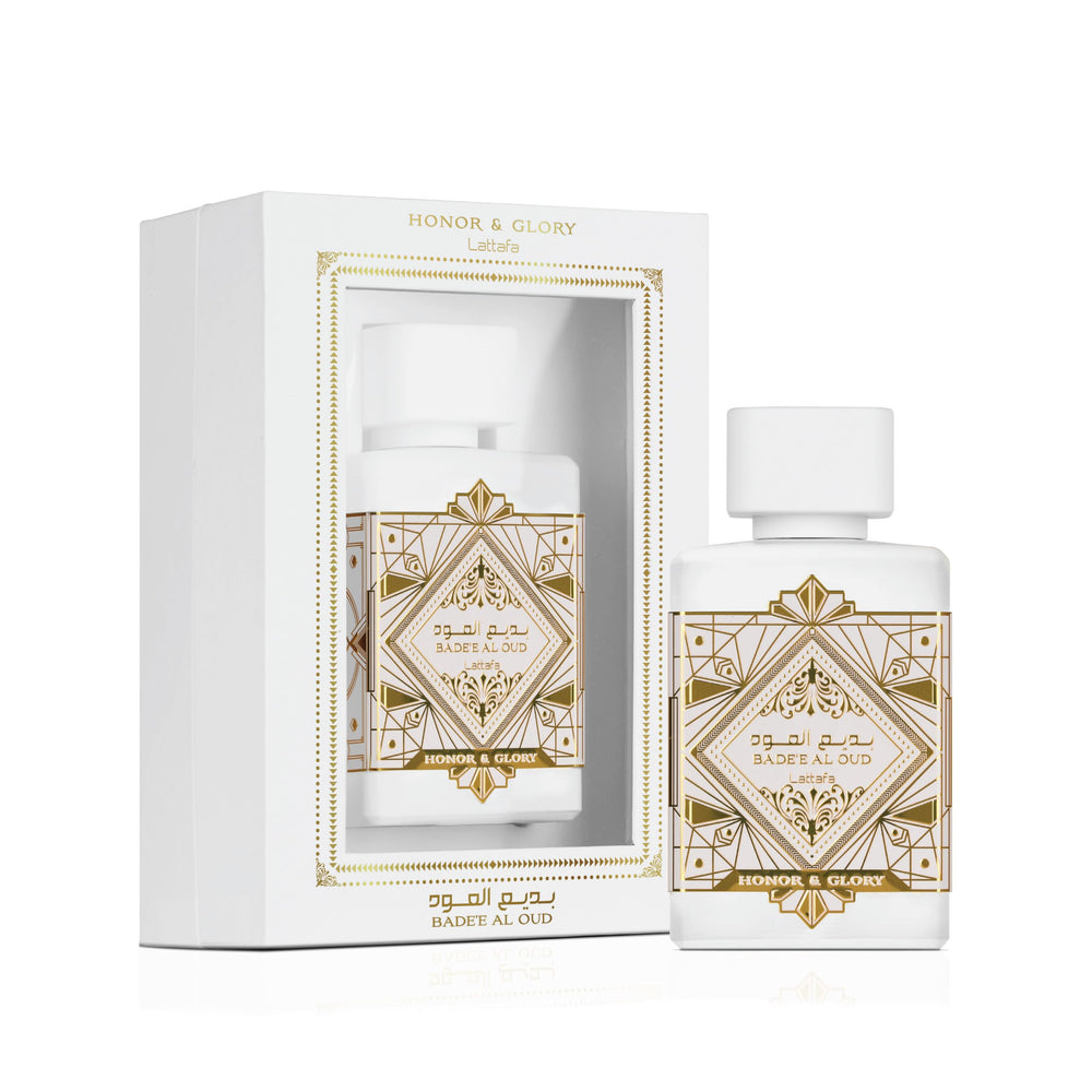 Botella de 100 ml Lattafa Badee Al Oud Honor & Glory, tamaño práctico
