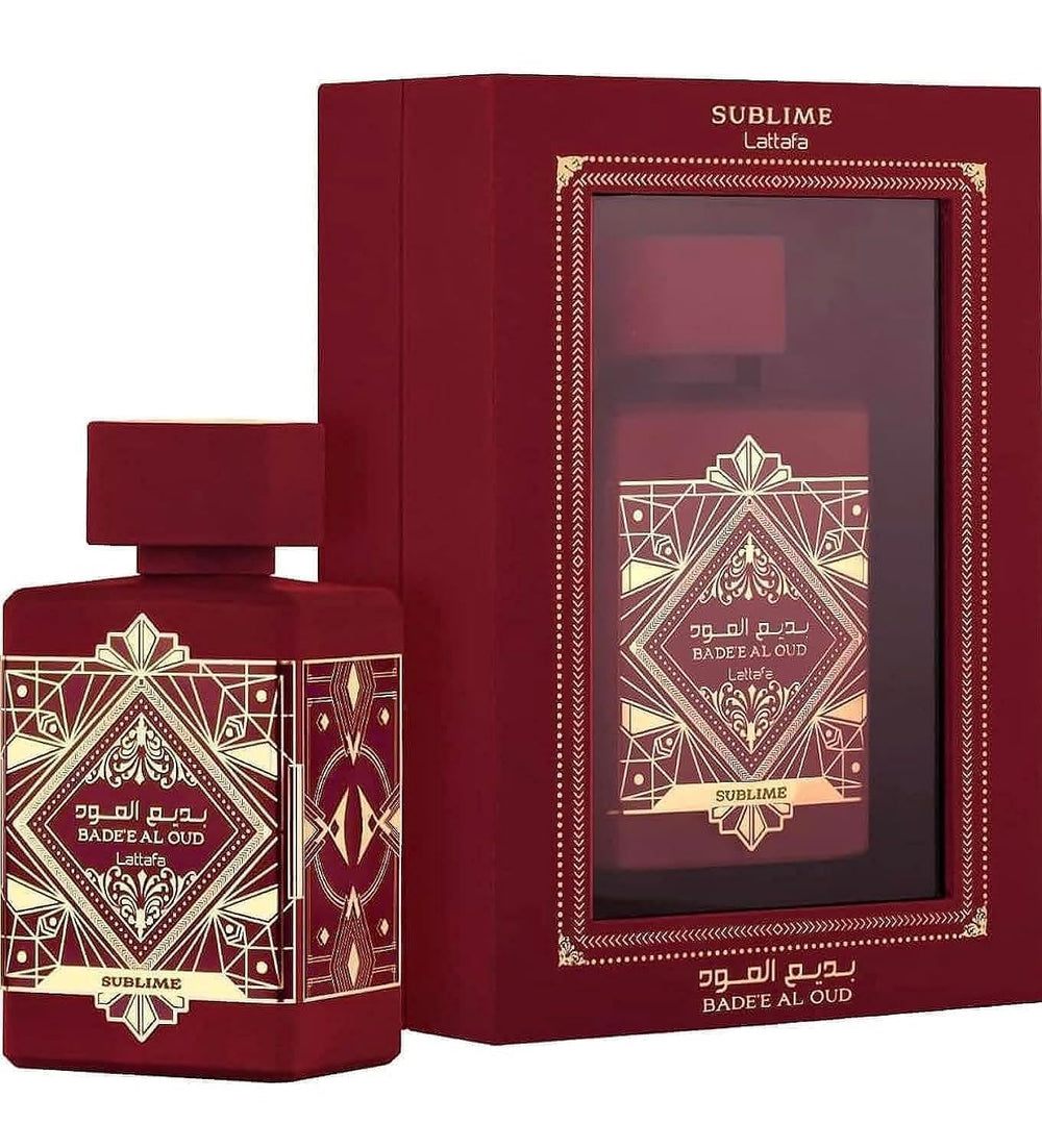 Lattafa Badee Al Oud Sublime nota manzana y lichi, experiencia fresca y afrutada.