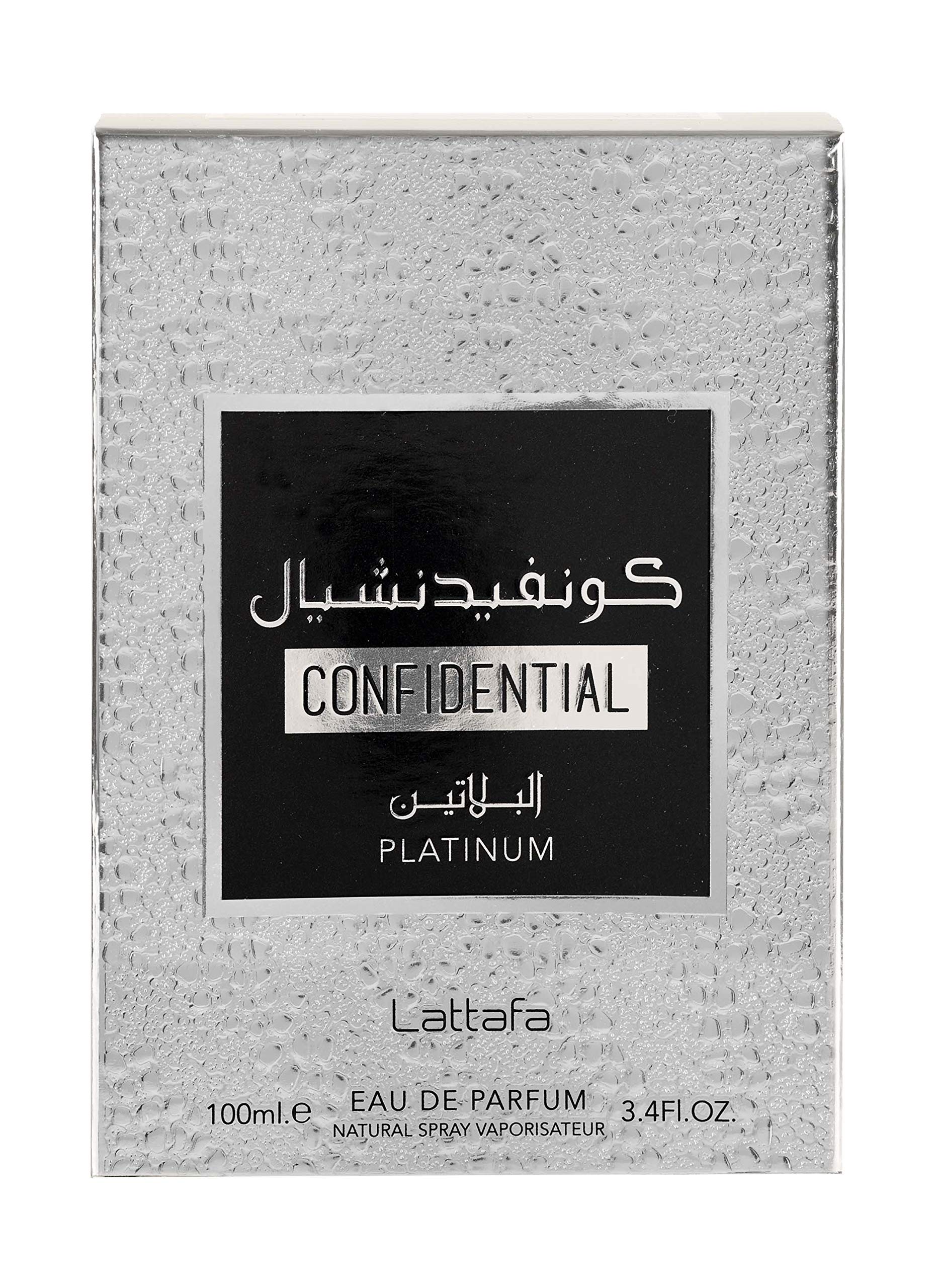 Lattafa Confidential Platinum: base amaderada y vainilla para estela duradera