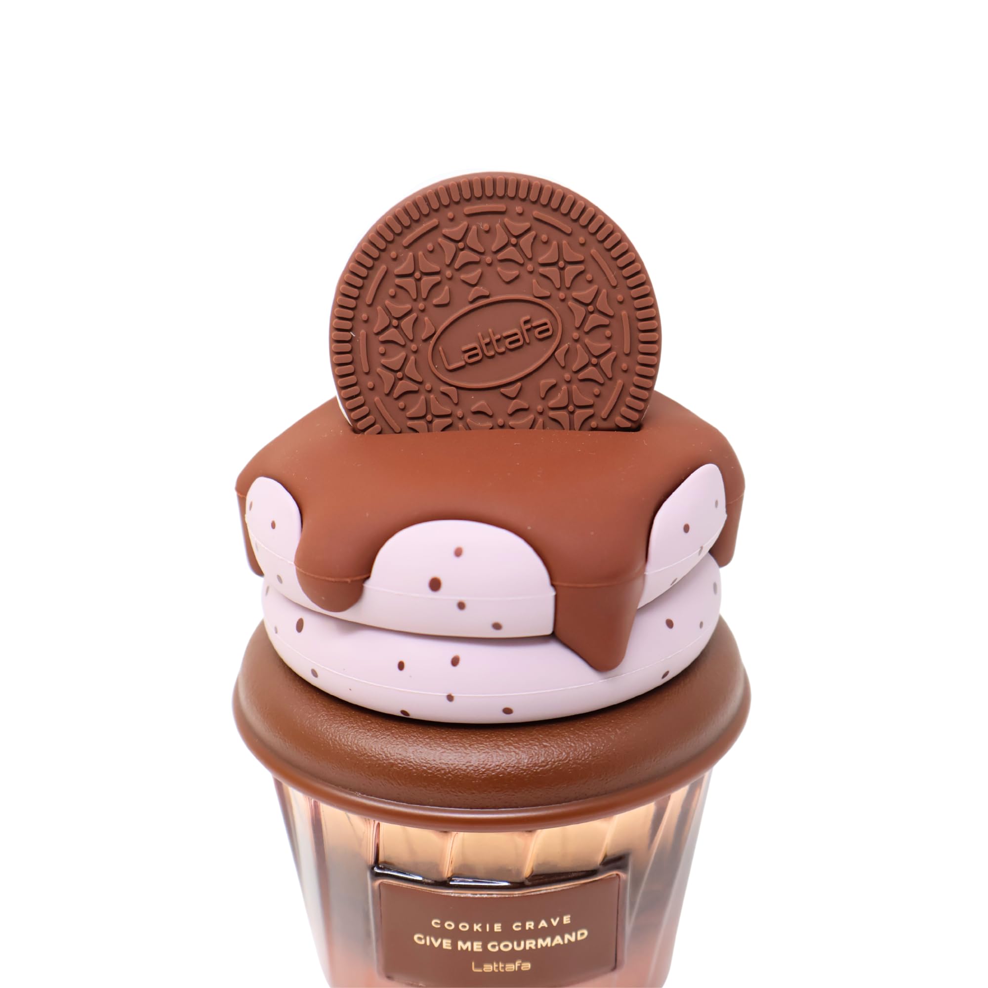 Lattafa Cookie Crave: diseño de presentación elegante para regalar.
