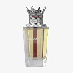 Lattafa Dynasty - botella frontal, presencia elegante para cualquier ocasión.