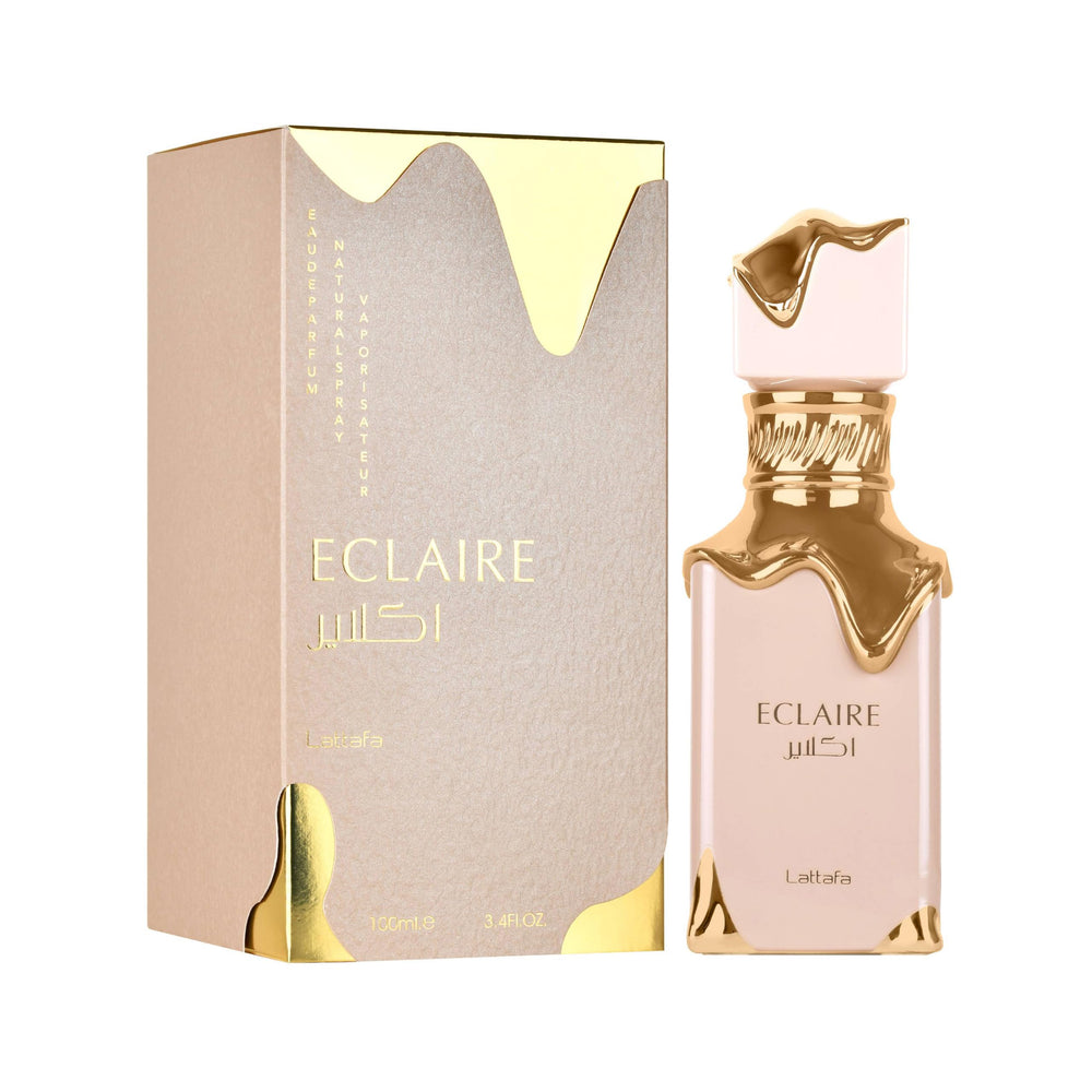 Lattafa Eclaire: notas de caramelo, leche y azúcar para un inicio dulce.