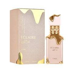 Lattafa Eclaire: notas de caramelo, leche y azúcar para un inicio dulce.