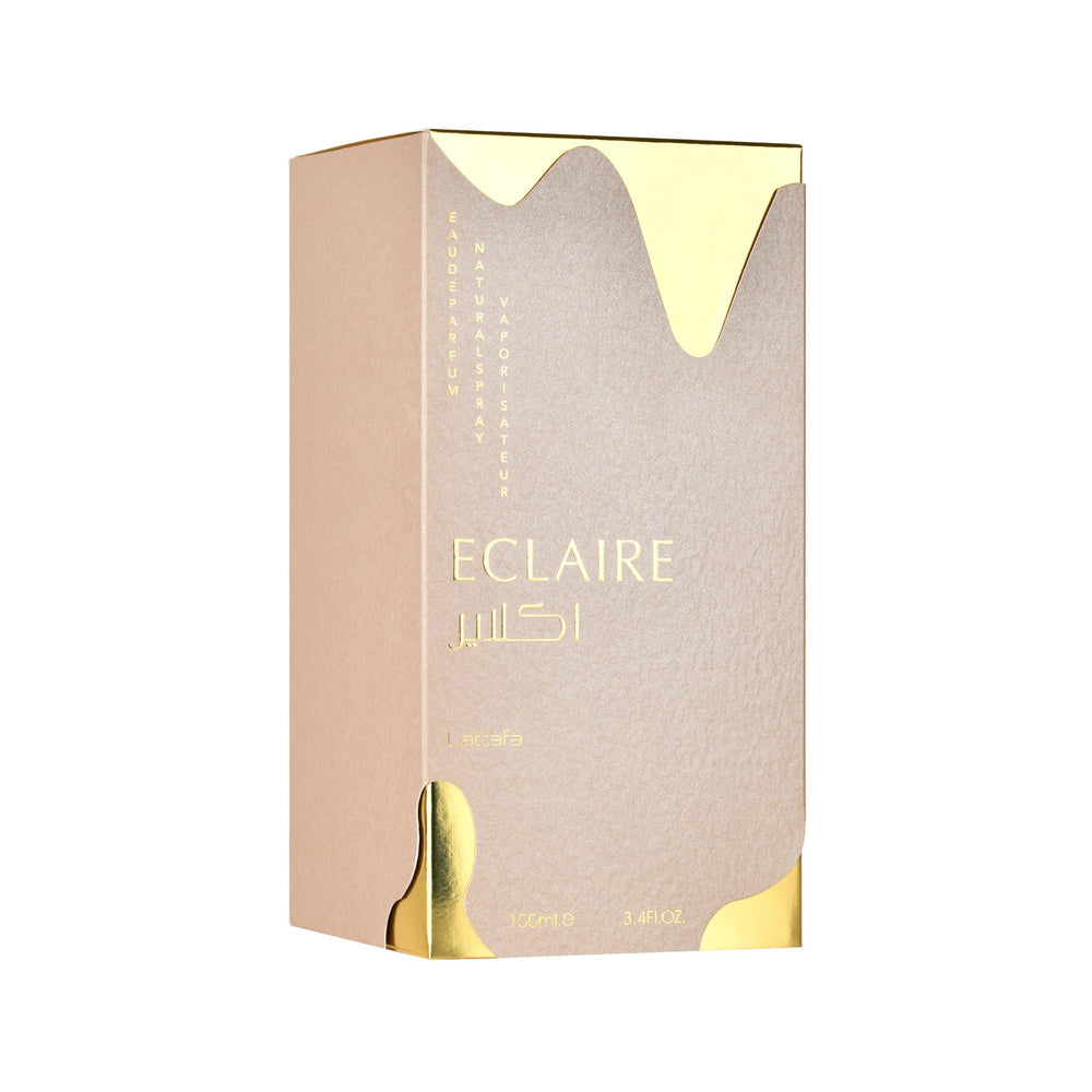 Lattafa Eclaire: notas centrales de flores blancas y miel para un toque suave.