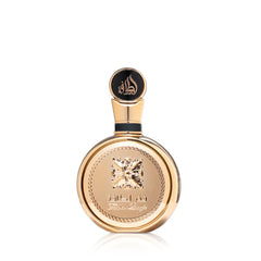 Lattafa Fakhar Gold Extrait, botella frontal, fragancia elegante para uso diario y ocasiones especiales.