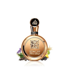 Lattafa Fakhar Gold Extrait, detalle de cápsula, presentación premium para regalos o colección.