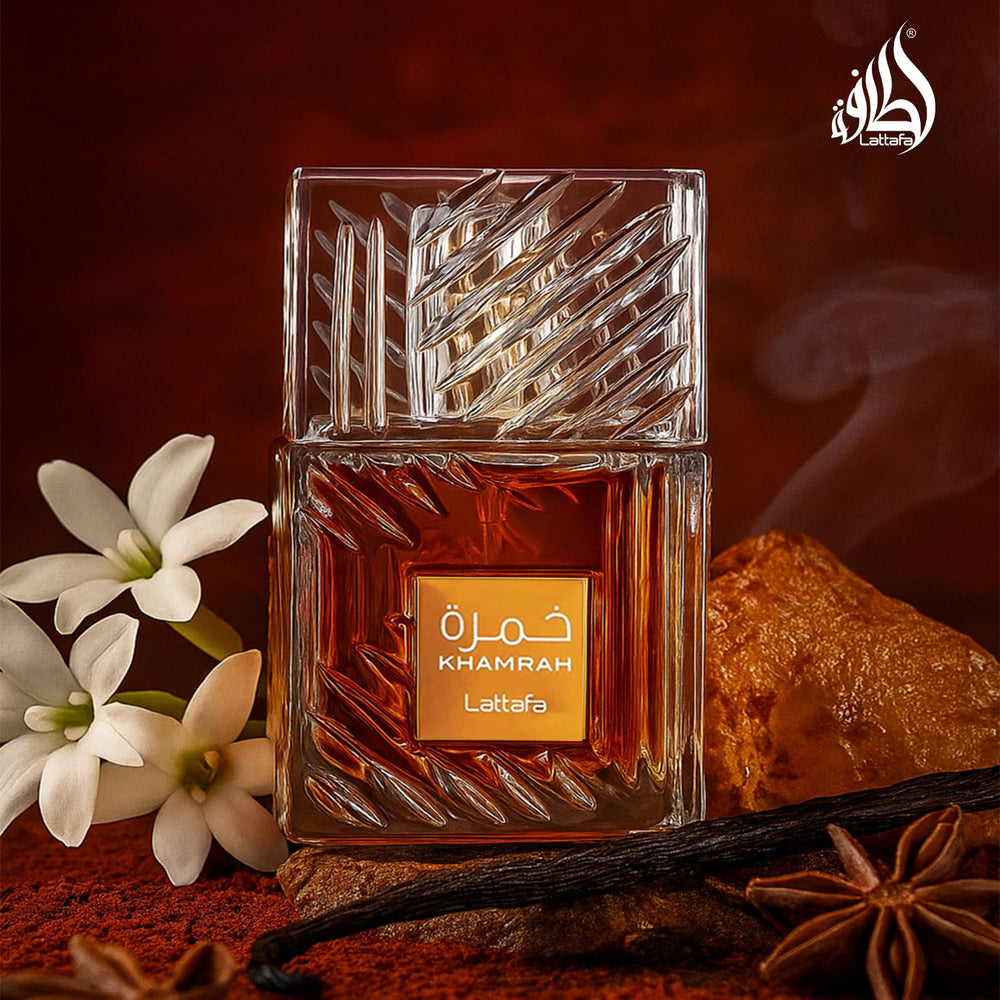 Lattafa Khamrah: caja-regalo elegante para una experiencia de lujo.