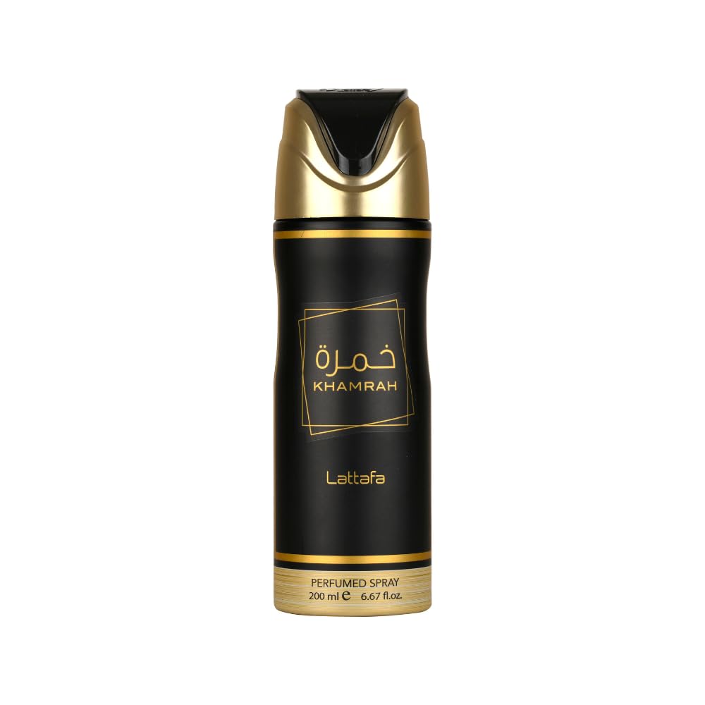 Lattafa Khamrah aplicación del desodorante perfumado; ideal para uso diario y eventos.