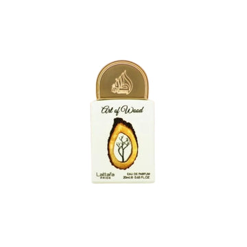 Lattafa Pride Ansaam Dorado en frasco 20 ml, experiencia lujosa y portátil.