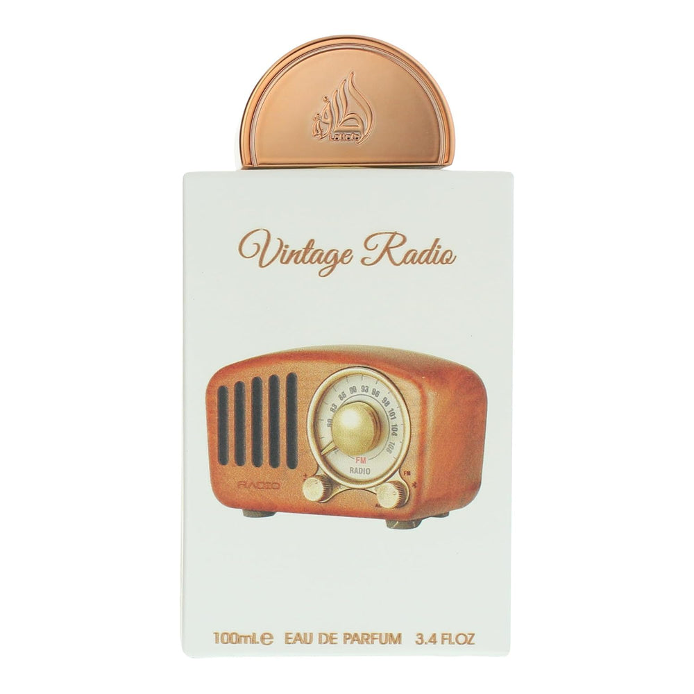 Lattafa Pride Vintage Radio, detalle del capuchón: experiencia táctil premium en cada uso.
