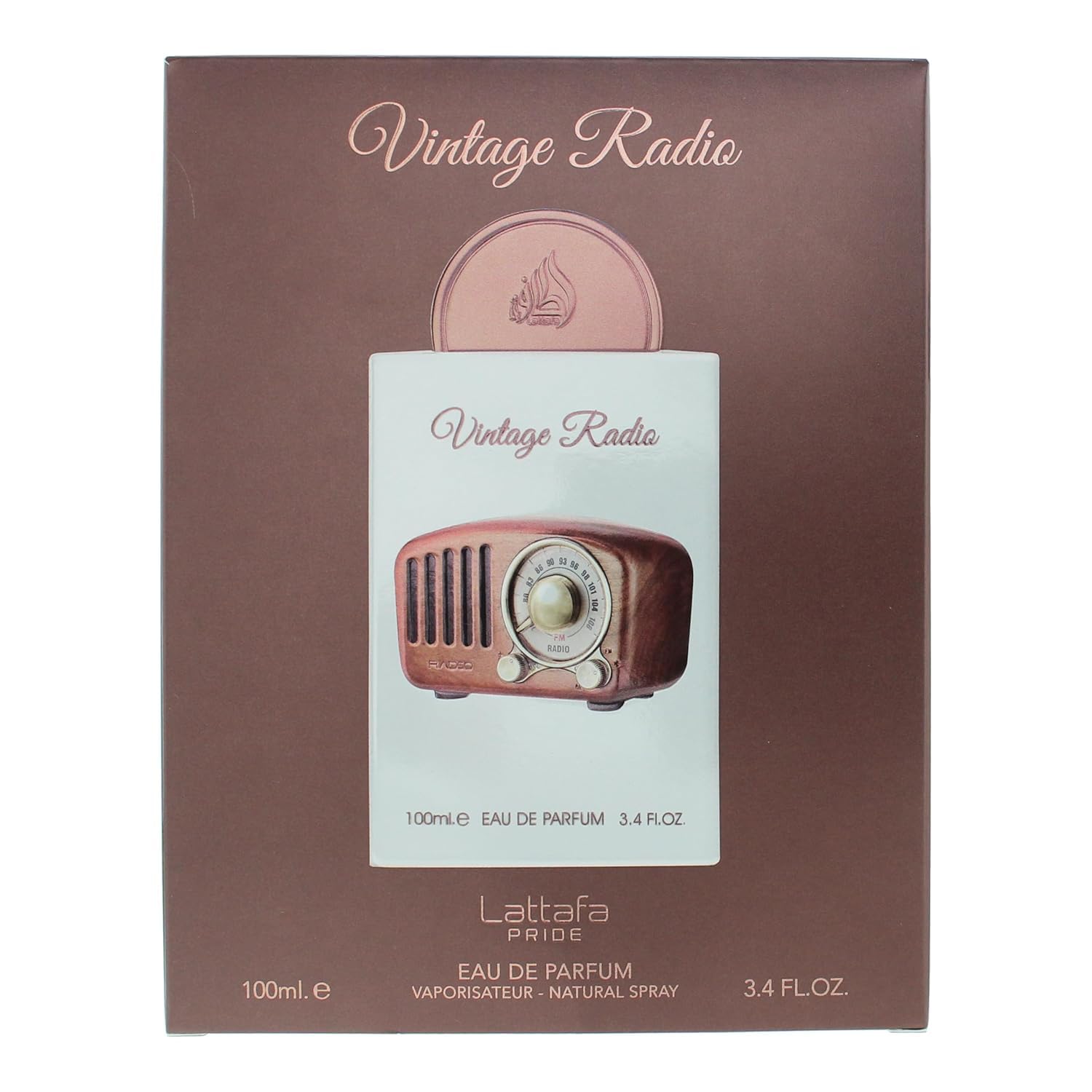 Lattafa Pride Vintage Radio, empaque caja elegante para regalo o colección.