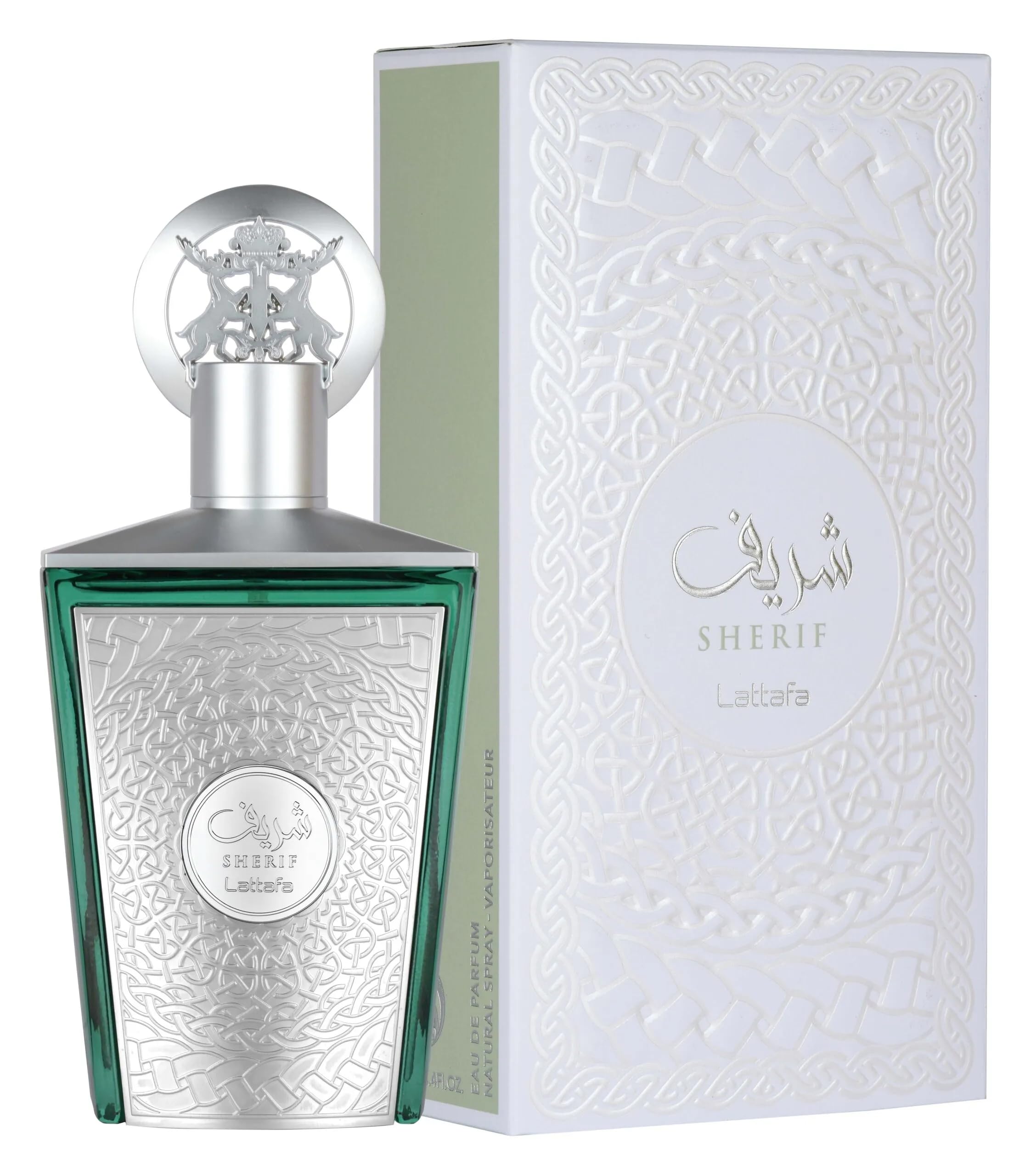 Lattafa Sherif frasco detalle etiqueta, elegancia que perdura