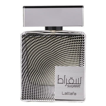 Frasco Lattafa Suqraat, diseño elegante para ocasiones especiales.