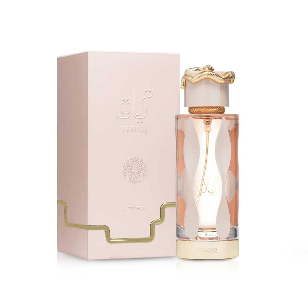 Lattafa Teriaq, botella perfil, aire elegante para ocasiones especiales