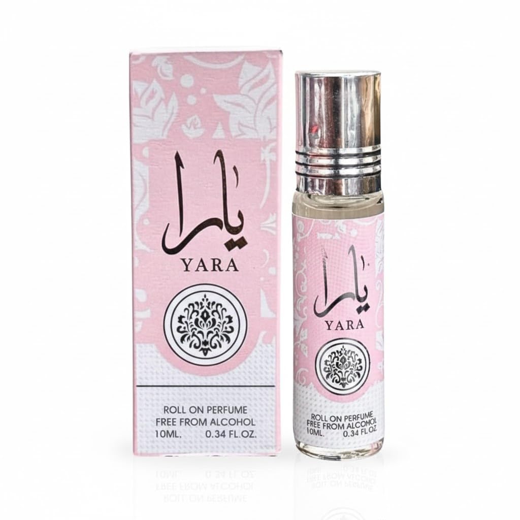 Lattafa Yara aceite perfumado concentrado, formato portátil y versátil.