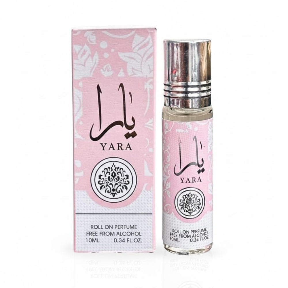 Lattafa Yara aceite perfumado concentrado, formato portátil y versátil.