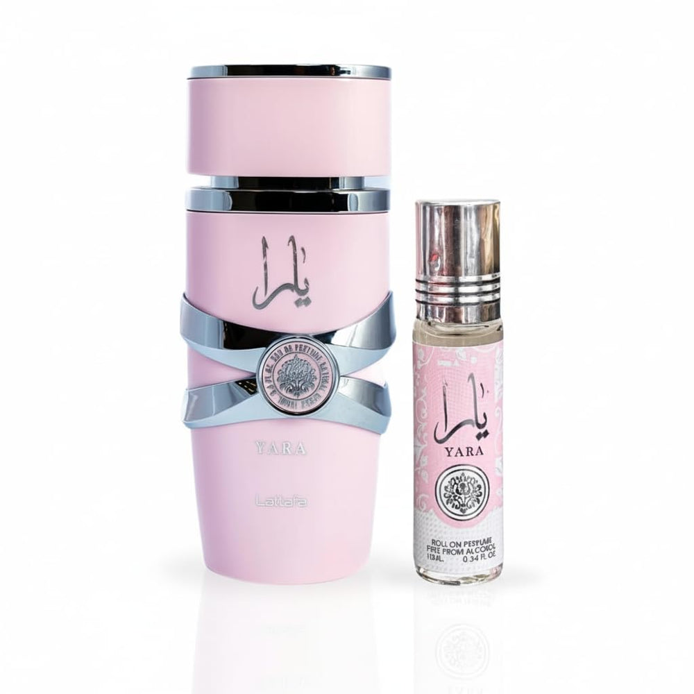 Conjunto Lattafa Yara en caja, presentación ideal para regalo.