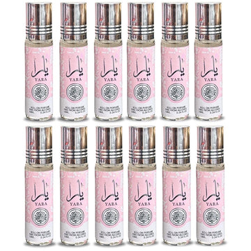 Lattafa Yara Roll-On, bote 10 ml, aroma duradero para uso diario.