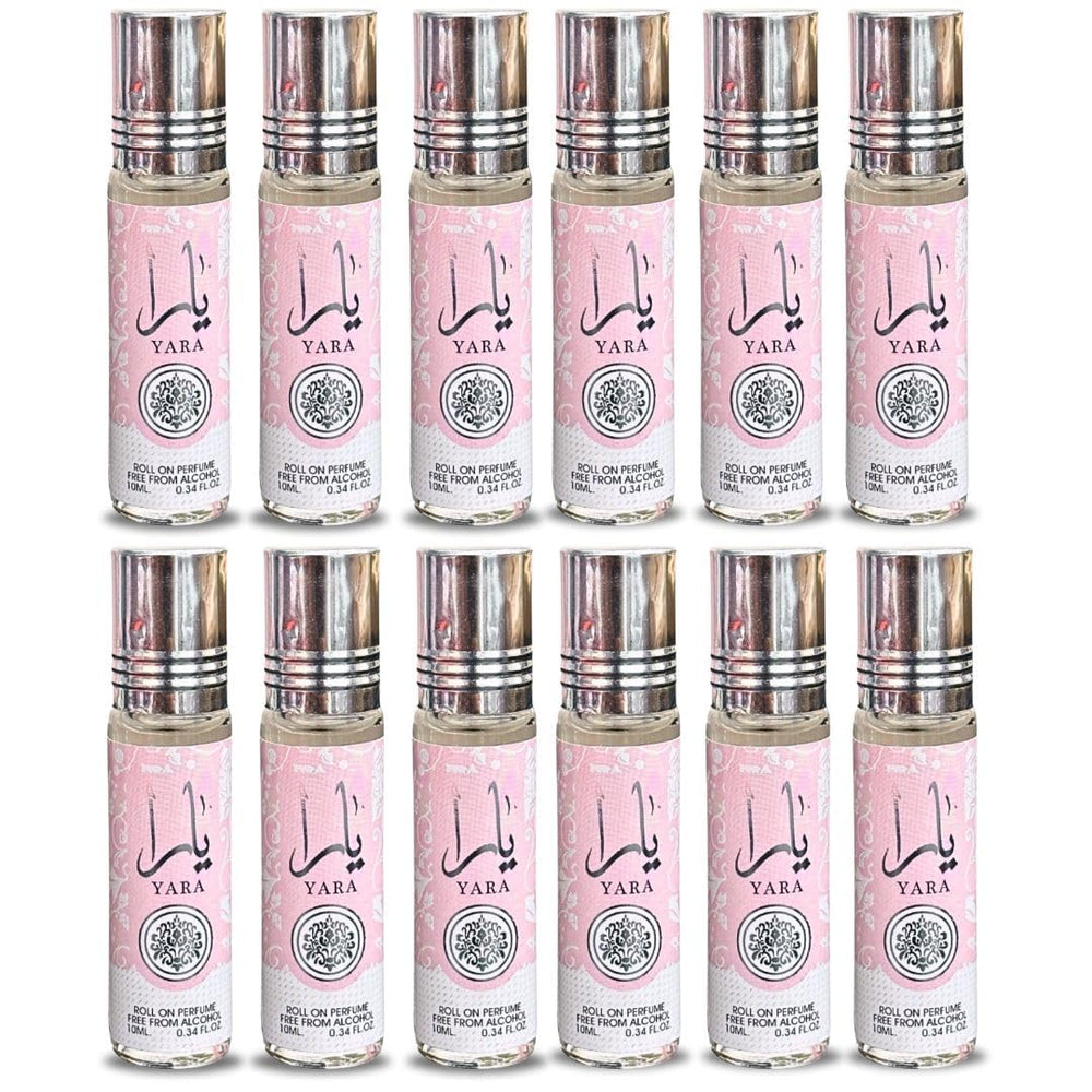 Lattafa Yara Roll-On, bote 10 ml, aroma duradero para uso diario.