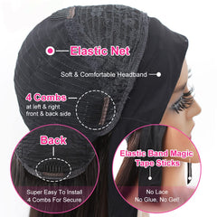 Lauberita Headband Wig talla media para ajuste cómodo.