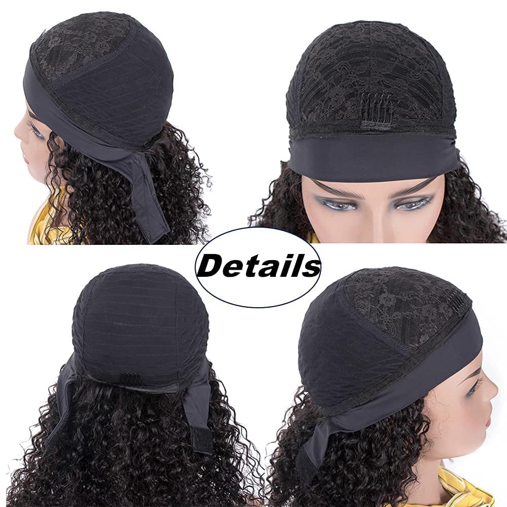 Lauberita Headband Wig con cuatro ganchos ajustables para mayor seguridad.