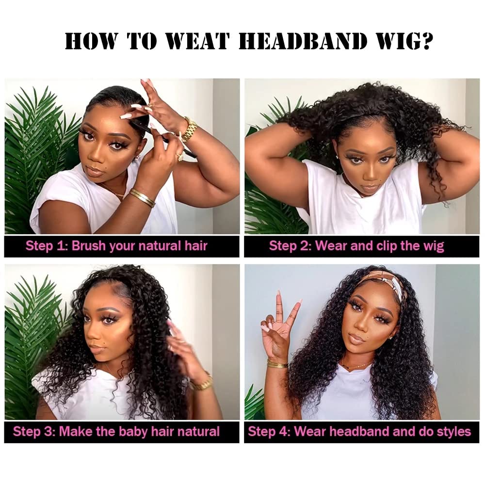 Lauberita Headband Wig en su empaque, lista para regalo.