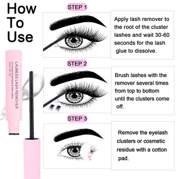 Instrucciones simples para retirar pestañas en casa con LAUBESS LASH Removedor