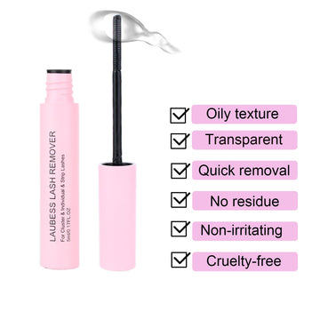 LAUBESS LASH Removedor pensado para ojos sensibles, sin irritación ni enrojecimiento