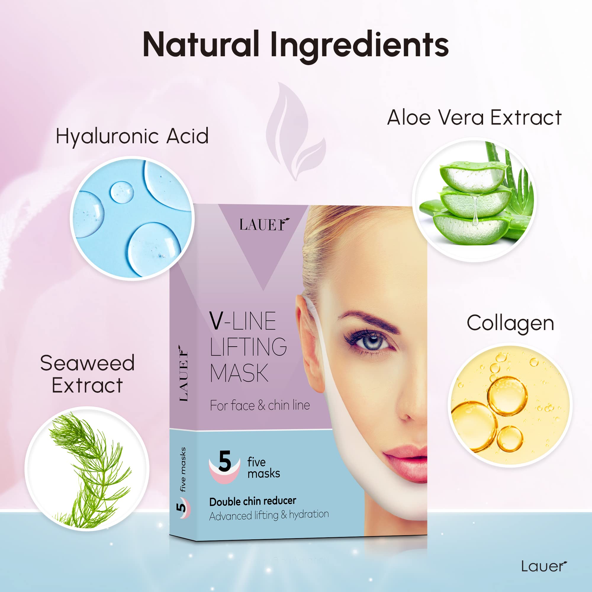 Lauer Cosmetic máscara con ácido hialurónico y aloe, hidratación intensiva.