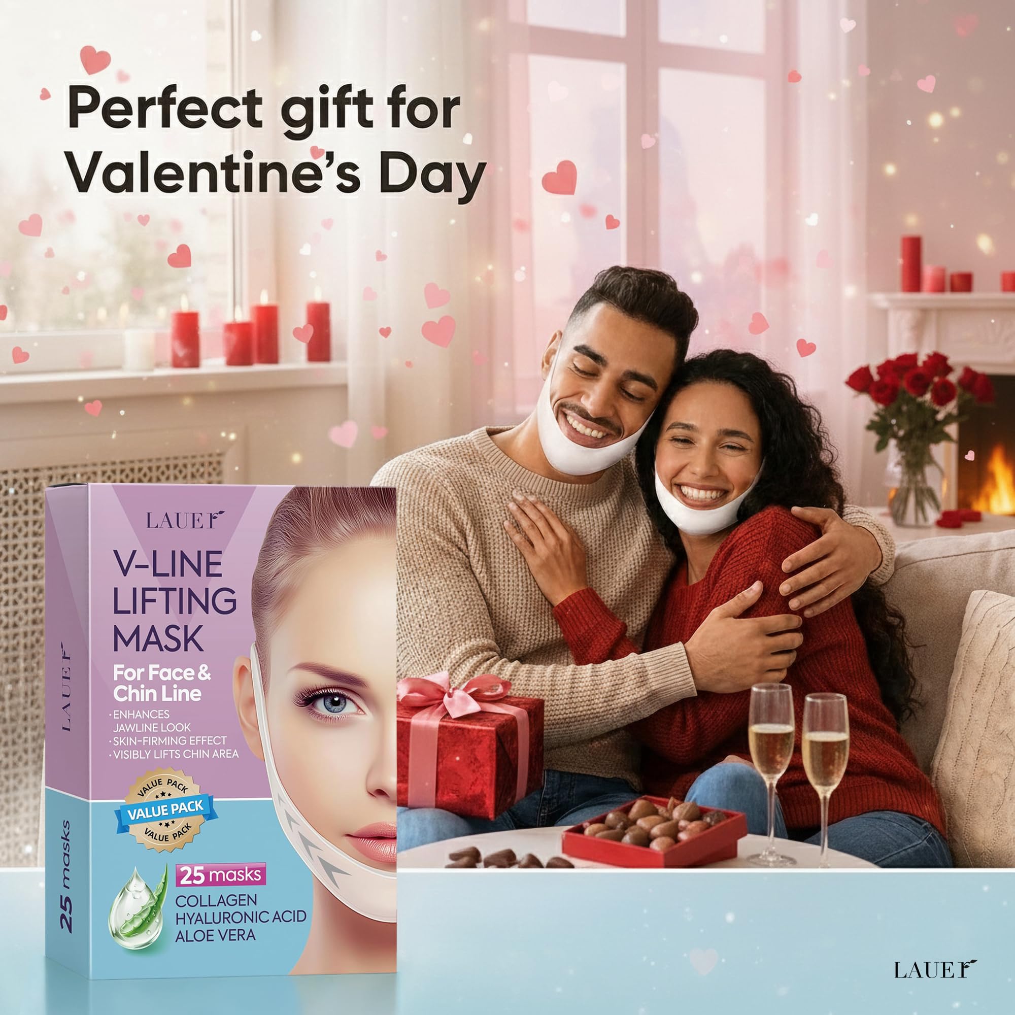 Lauer Cosmetic parche facial reductor de papada para uso diario.