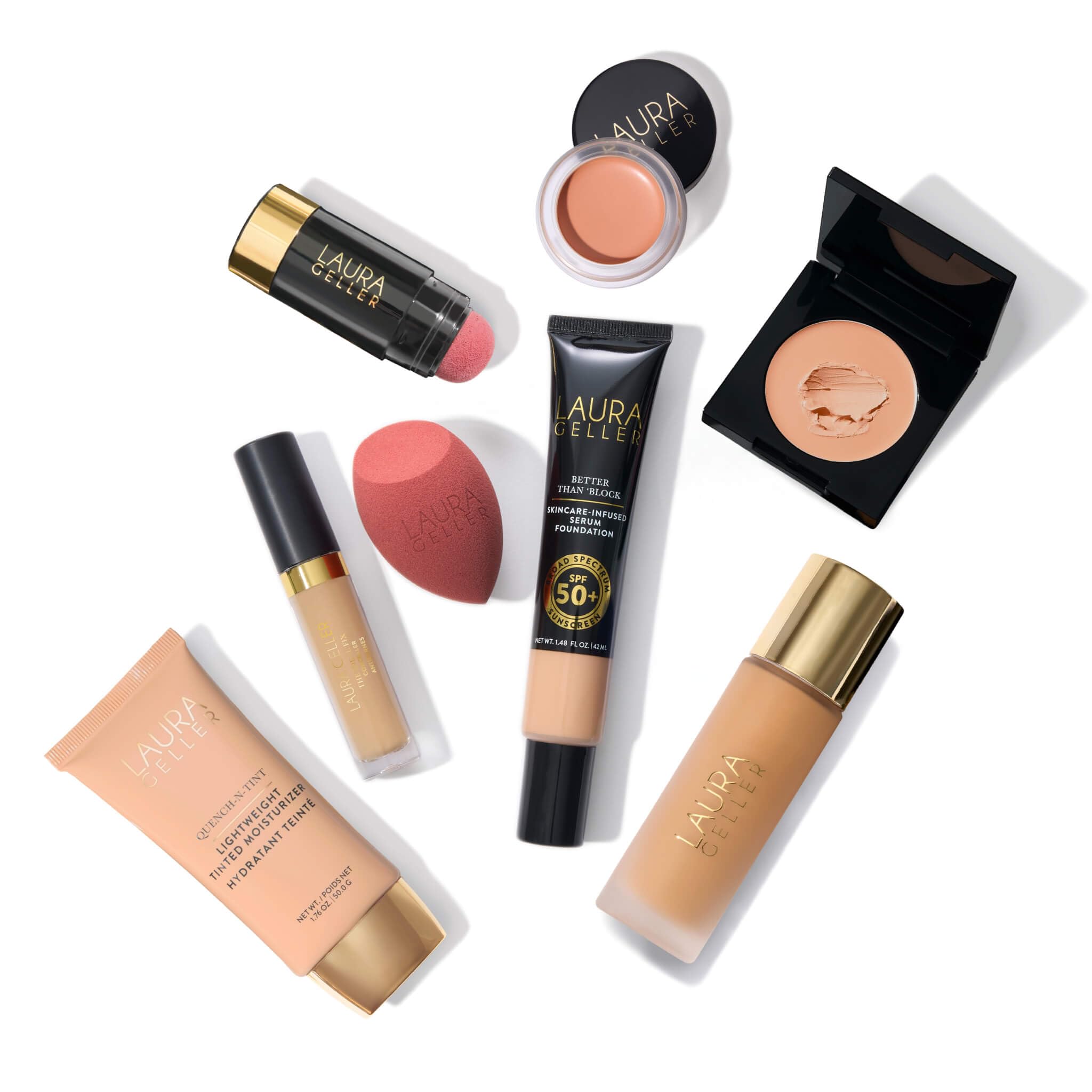 Esponja Laura Geller para rostro, punta estrecha para contornos y bajo ojos.