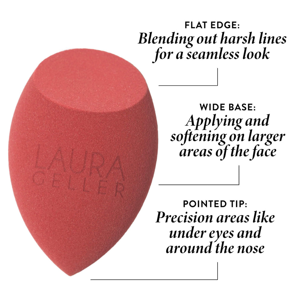 Esponja Laura Geller para rostro, uso con base para cobertura uniforme.